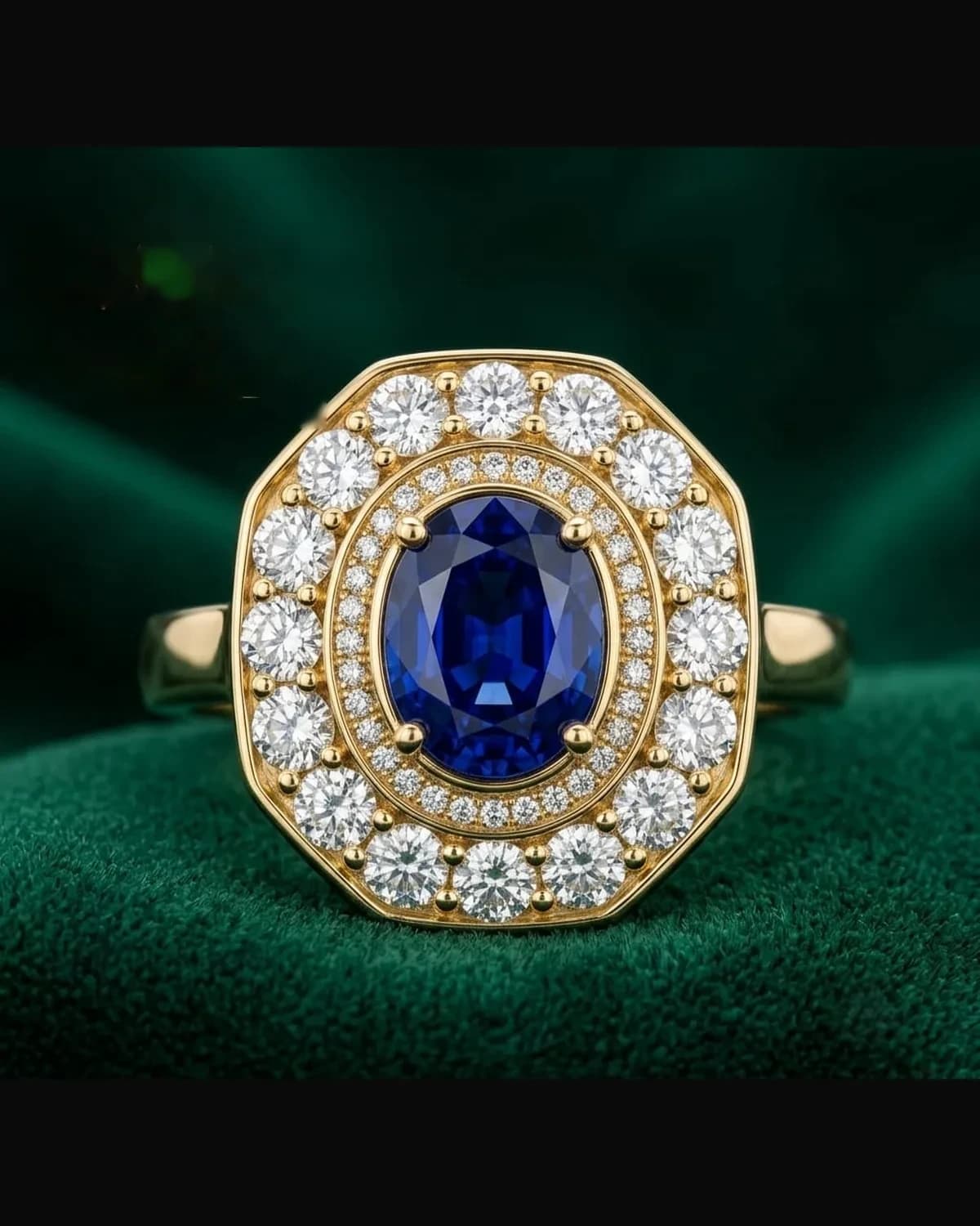 Anillo Trono de Coscuez — zafiro azul en oro amarillo 18k, Salomé C.C