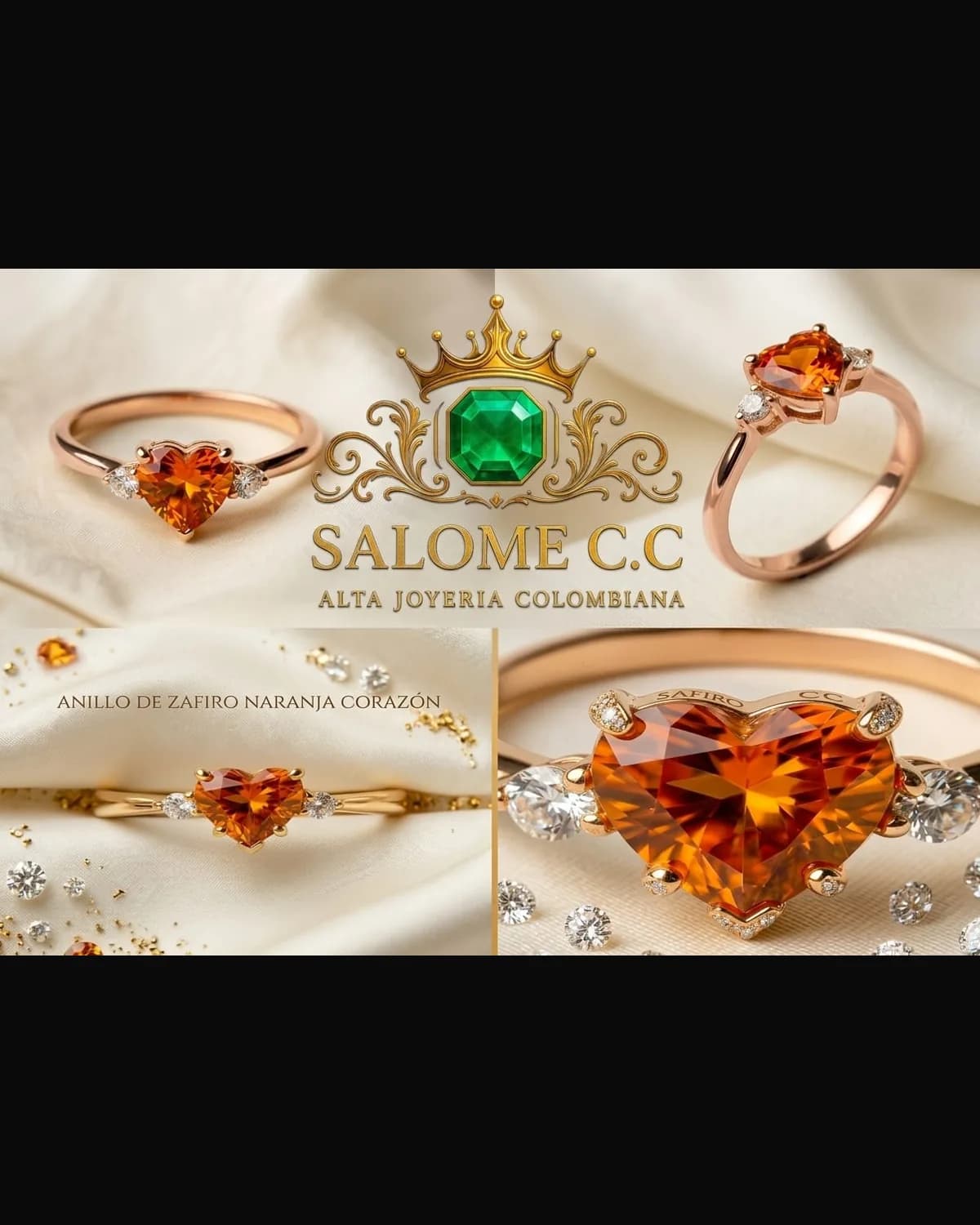 Anillo Zafiro Naranja del Alba