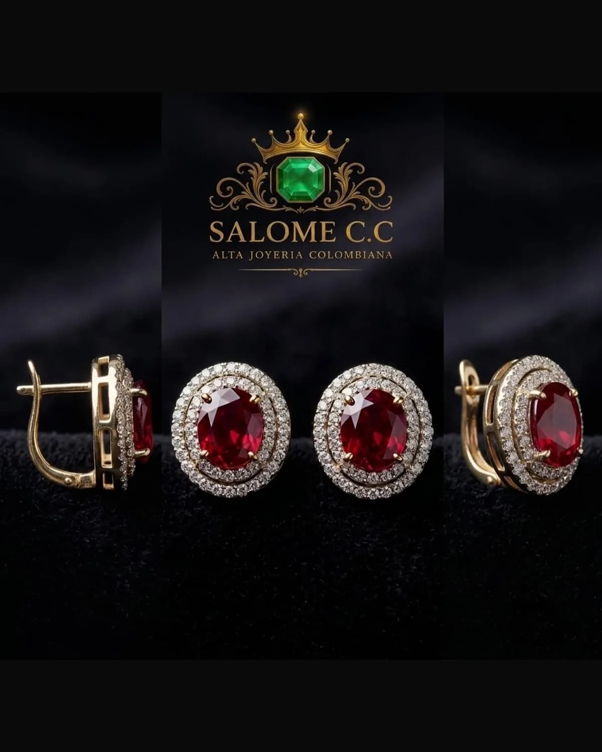 Aretes Rubí Colonial